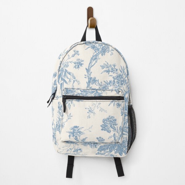Item preview, Toile de Jouy Fleurie Pattern in French Blue Colour designed and sold by silver6press.