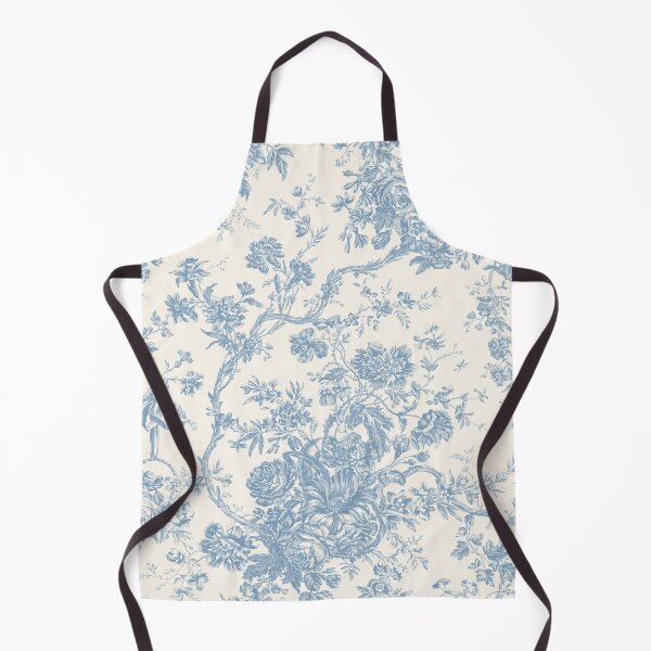 Item preview, Toile de Jouy Fleurie Pattern in French Blue Colour designed and sold by silver6press.
