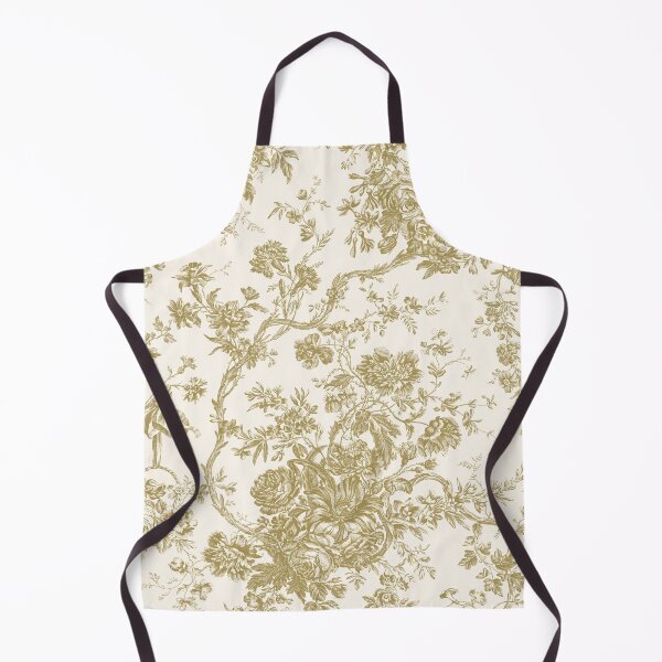 Item preview, Toile de Jouy Fleurie Pattern in Yellow Ocher Colour designed and sold by silver6press.