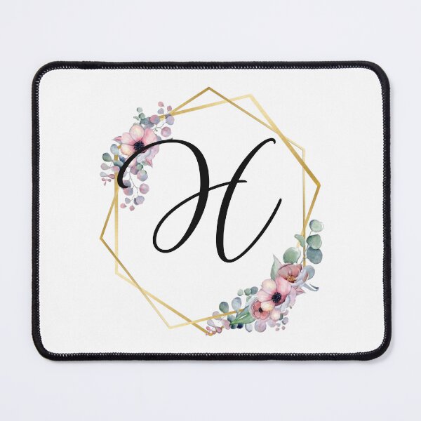 Item preview, Monogram Letter H | Lilac Flowers with Golden Edges designed and sold by JustSeasons.