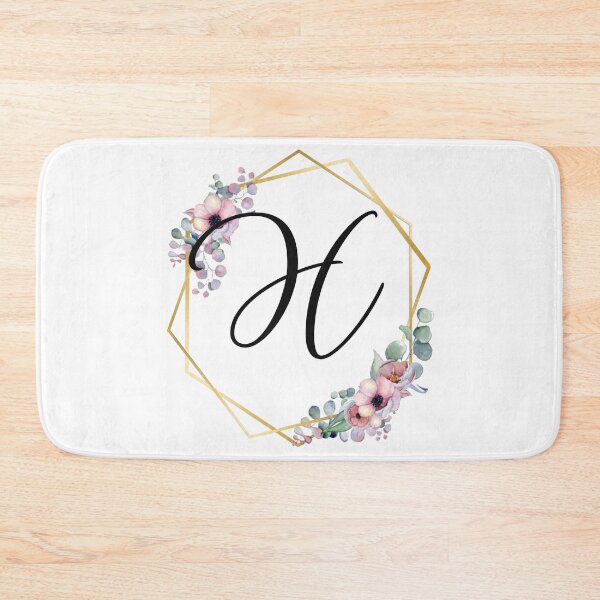 Item preview, Monogram Letter H | Lilac Flowers with Golden Edges designed and sold by JustSeasons.
