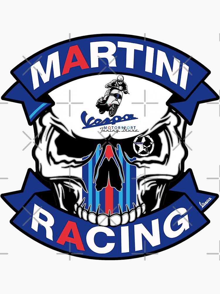 "Skull Martini Racing Vespa" Sticker for Sale by ilmostro00 Redbubble