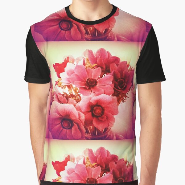 Pink Velvet Floral Art - Pink Flower Design - Romantic  Graphic T-Shirt