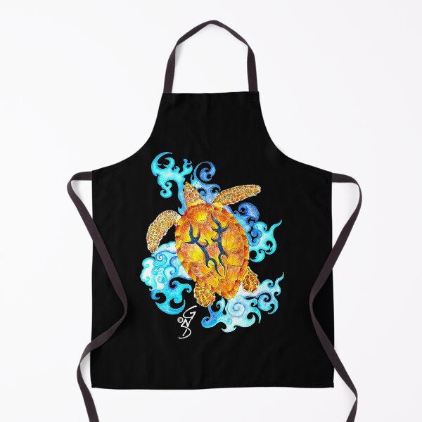 Item preview, Turtle with waves on black designed and sold by GingerNutDesign.