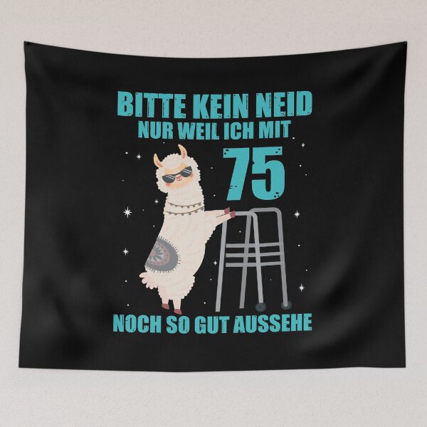 Item preview, 75. Geburtstag Geschenk Lama Alpaka Bitte Kein Neid 75 Jahre designed and sold by Lenny Stahl.