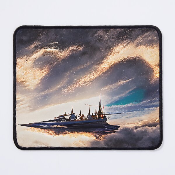 Item preview, Airship sailing through heart clouds  designed and sold by fizzribbit.