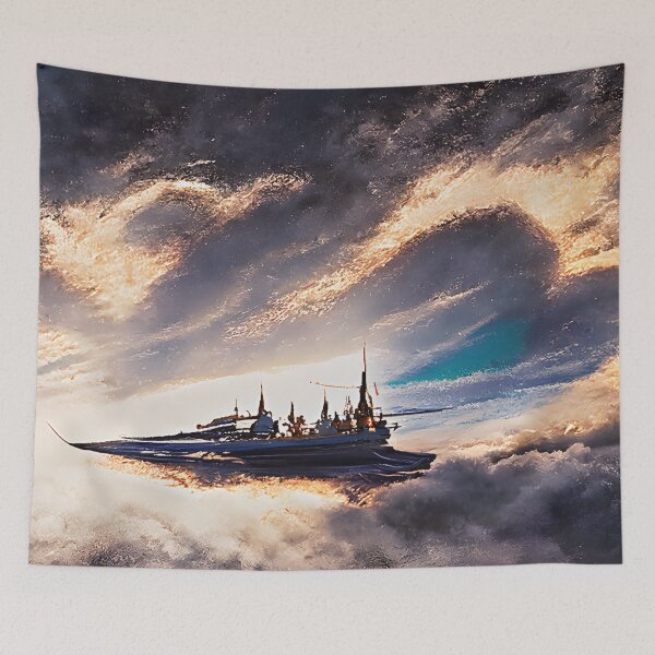 Item preview, Dirigible navegando a través de las nubes del corazón designed and sold by fizzribbit.