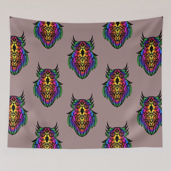 Item preview,  colorful owl designed and sold by Artsbyhash.