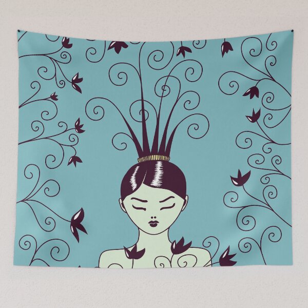 Item preview, Strange Hairstyle And Flowery Swirls designed and sold by Boriana Giormova.
