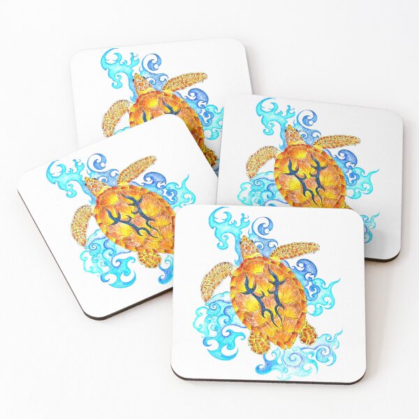 Item preview, Turtle with waves designed and sold by GingerNutDesign.