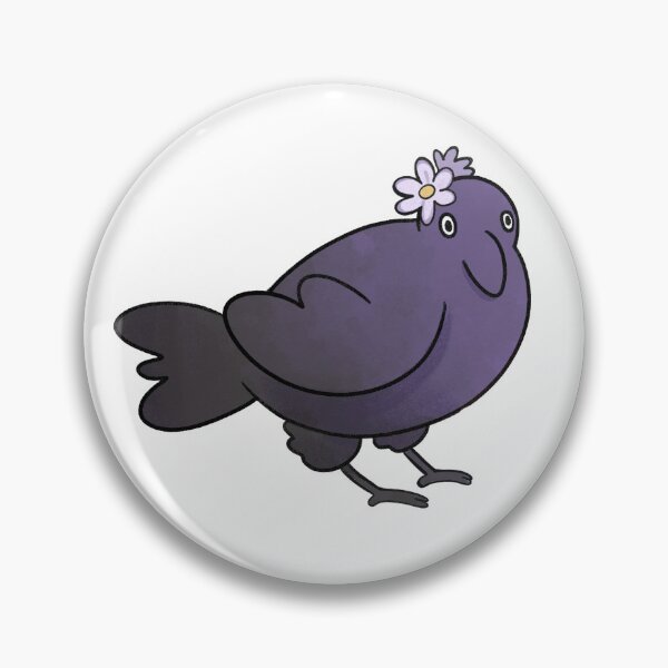 Item preview, cute crow with flowers  designed and sold by glittery-ugly.