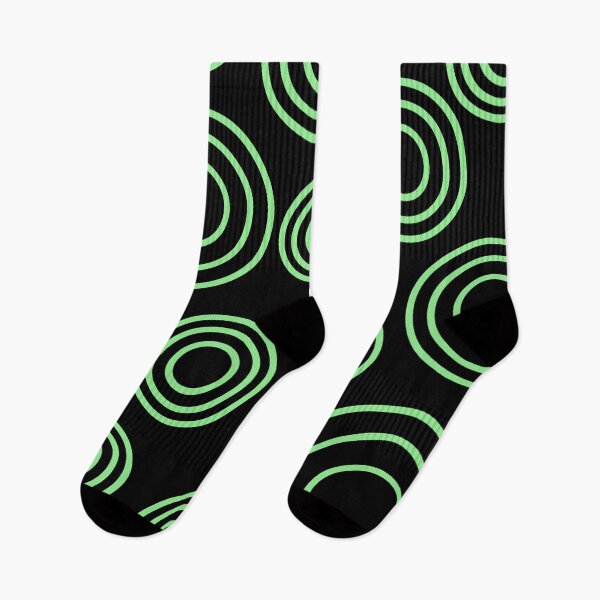 Item preview, Green Black Seamless Geometric Circle Pattern designed and sold by risingrocket.
