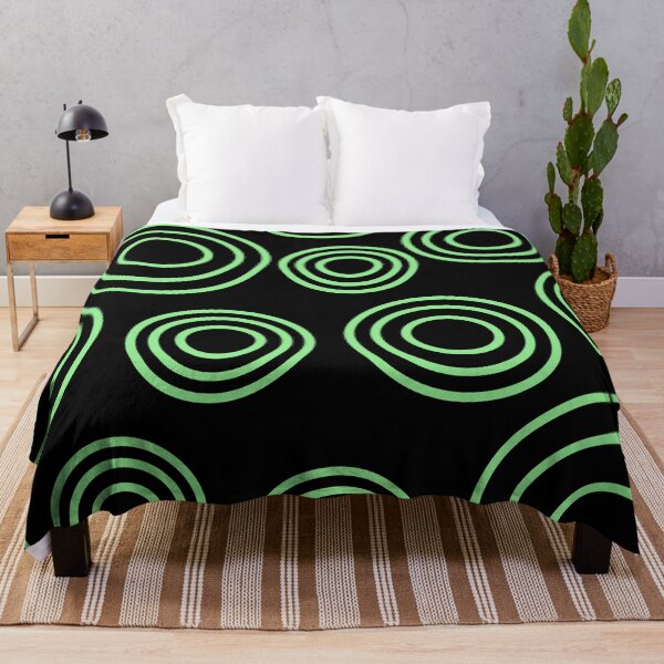 Item preview, Green Black Seamless Geometric Circle Pattern designed and sold by risingrocket.
