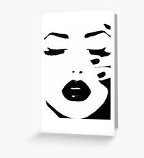 Woman, Girl, Lips print, Fashion art, Fashion print, Scandinavian art, Modern art, Wall art, Print, Minimalistic, Modern Greeting Card