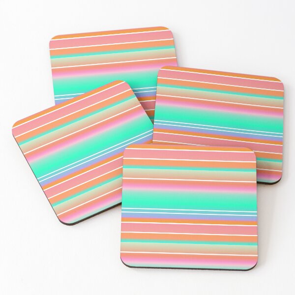 Item preview, Coral color palette horizontal striped | orange blue stripes designed and sold by lausn.