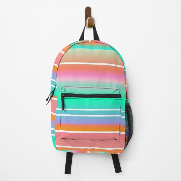 Item preview, Coral color palette horizontal striped | orange blue stripes designed and sold by lausn.