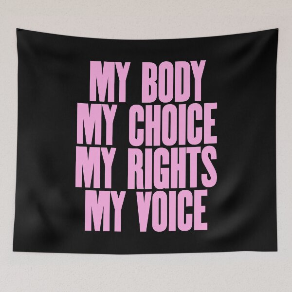 Item preview, My Body My Choice My Rights My Voice, Feminist T-Shirt, Feminist Hoodie, Feminist Typography, Feminist Pins, Sticker, Clifton Top, Feminist Poster & Art Board Prints designed and sold by ShaykhUmer.