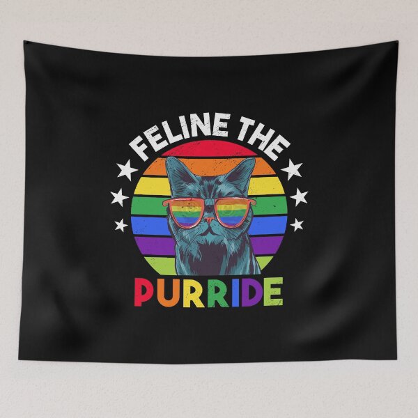 Item preview, Feline The Purride LGBTQ Gay Rainbow Pride Cat Lover Kitty designed and sold by haselshirt.