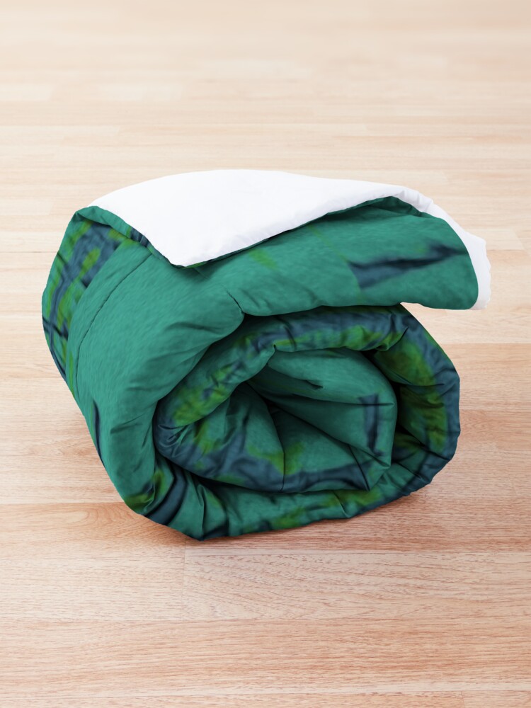Alternate view of Nature Lovers Gift - Into the Woods - Teal Blue Green Abstract Nature Art Comforter