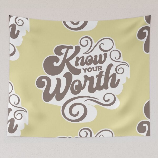 Item preview, Know your Worth, Motivational Quote, Entrepreneur Quote, Cute & Curly designed and sold by Rajan Supal.
