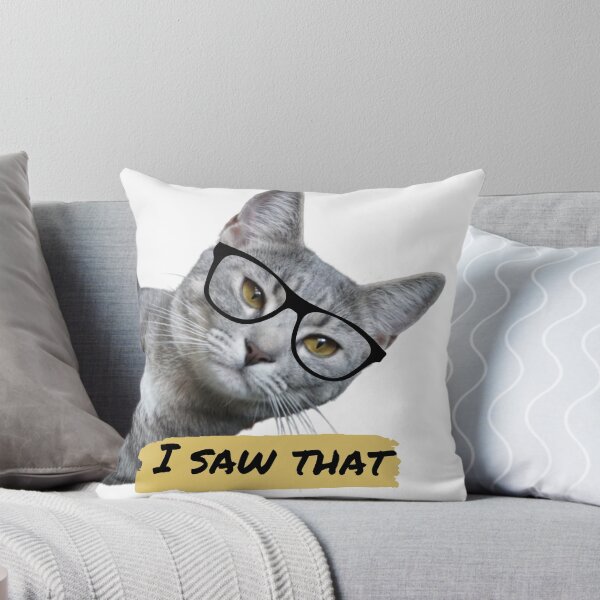 Artikelvorschau, Eine graue Katze mit Brille verkündet "Ich habe das gesehen" entworfen und verkauft von HDpod.