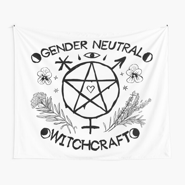 Gender Neutral Witchcraft (black) Tapestry
