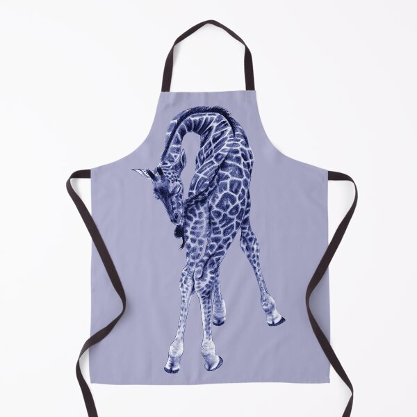 Item preview, Giraffe biting its tail - blue colorized version designed and sold by SylvieG18.