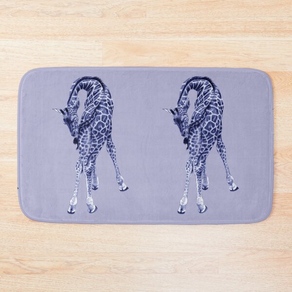 Item preview, Giraffe biting its tail - blue colorized version designed and sold by SylvieG18.