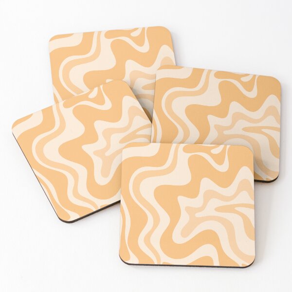 Item preview, Retro Liquid Swirl Abstract Pattern in Pale Orange Apricot designed and sold by kierkegaard.