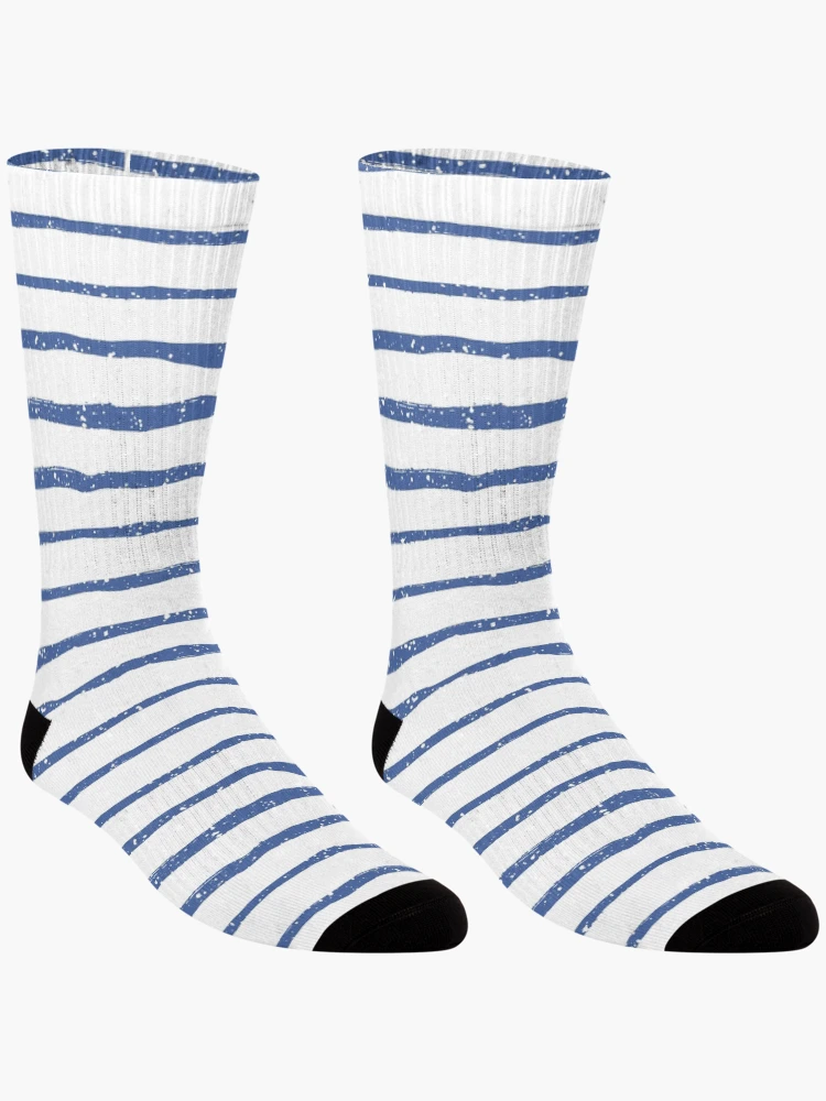 Thumbnail 3 of 5, Socks, Blue Abstract Stripes Pattern designed and sold by Calislahn.