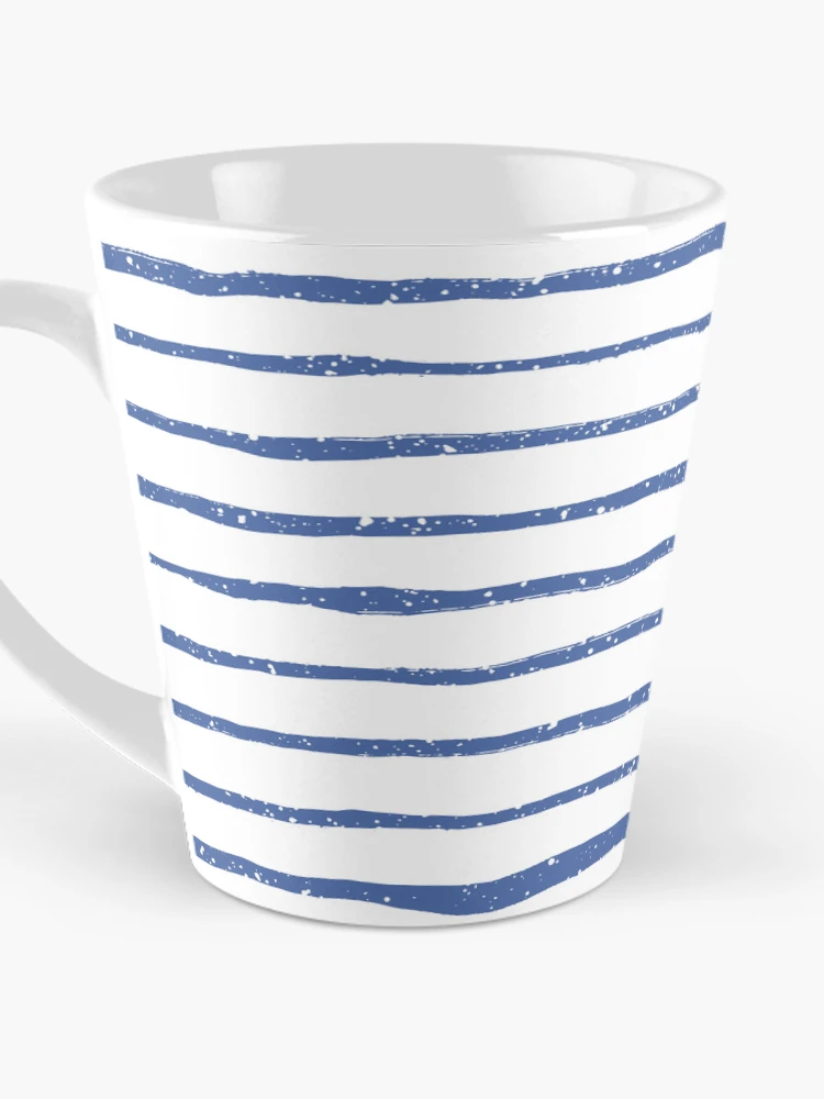 Thumbnail 3 of 4, Coffee Mug, Blue Abstract Stripes Pattern designed and sold by Calislahn.