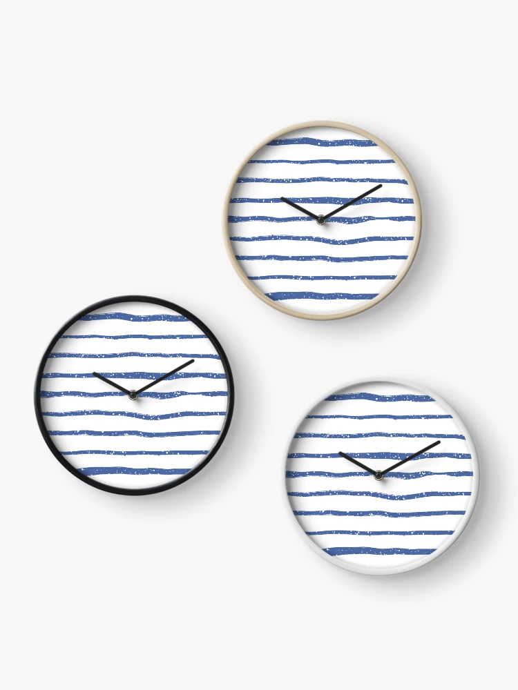 Thumbnail 3 of 4, Clock, Blue Abstract Stripes Pattern designed and sold by Calislahn.