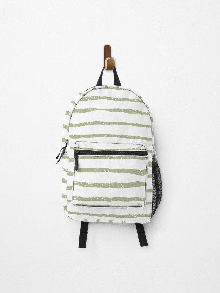 Thumbnail 1 of 3, Backpack, Green Abstract Stripes Pattern designed and sold by Calislahn.