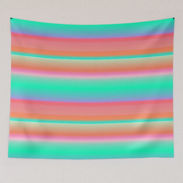 Item preview, Copy of Coral color palette horizontal striped | orange blue stripes designed and sold by lausn.