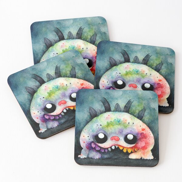 Item preview, Whimsical watercolor funny scary monster  designed and sold by pixelista.