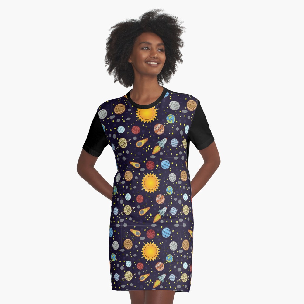 Magic School Bus Solar System - Miss Frizzle Costume Graphic T-Shirt Dress