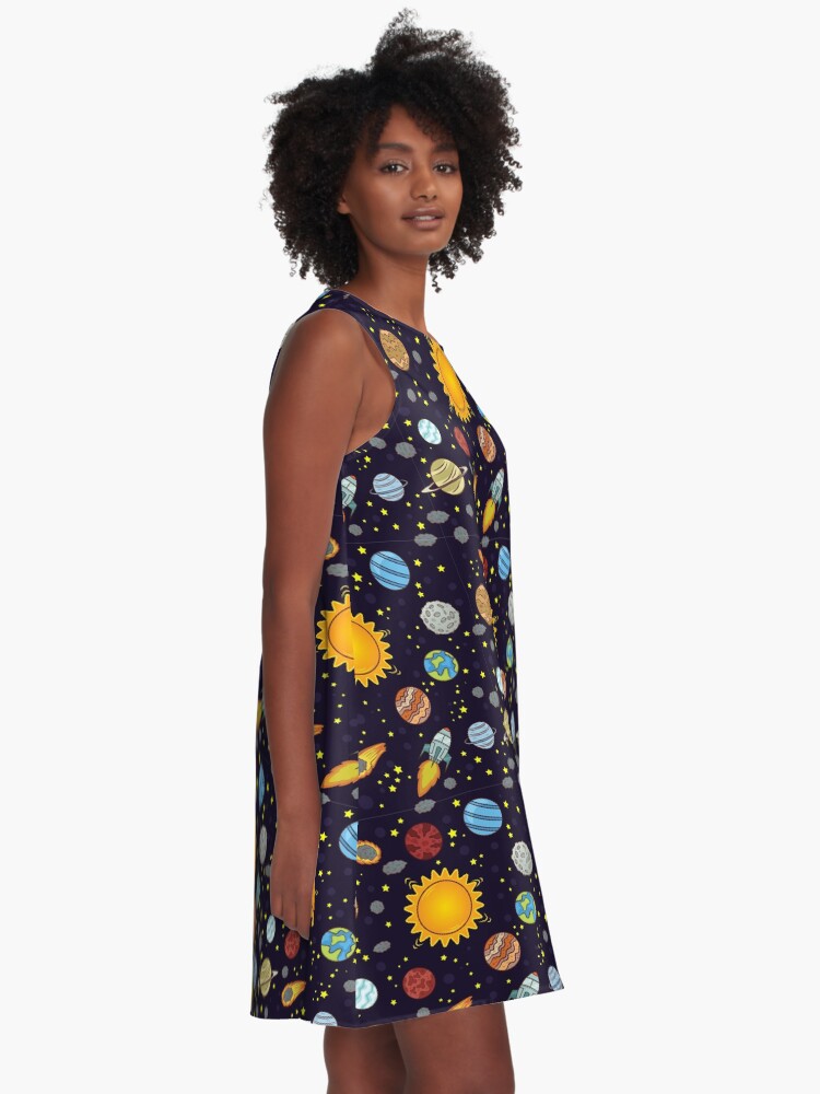 Alternate view of Magic School Bus Solar System - Miss Frizzle Costume A-Line Dress