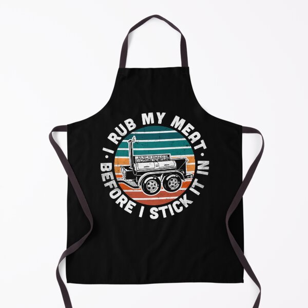 Item preview, BBQ Dad Offset Smoker Pit Accessory I Rub My Meat Funny text designed and sold by theresamorelli.