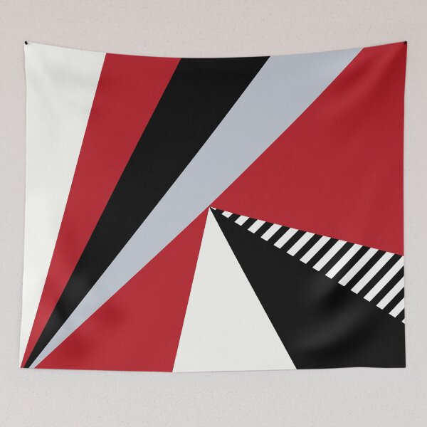 Item preview, Colorful geometrical design illustration in Scandinavian style with grey, red, white and black colors designed and sold by kjatrendytees.