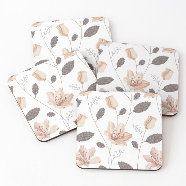 Item preview, Tan Vintage Luxury Hand Drawn Floral Pattern designed and sold by TeeBeesDesign.