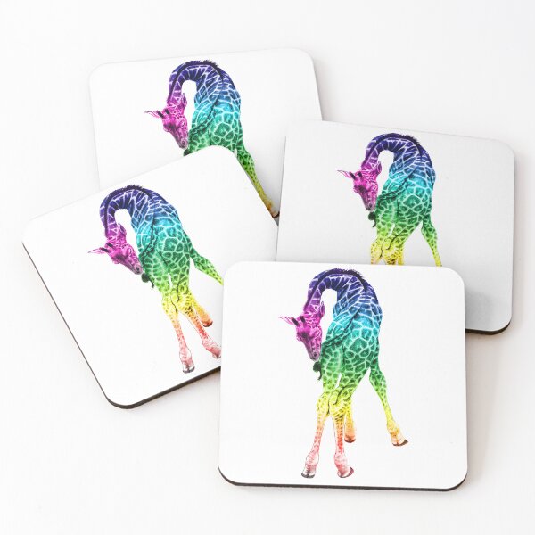 Item preview, Giraffe biting its tail - rainbow colorized version 2 designed and sold by SylvieG18.