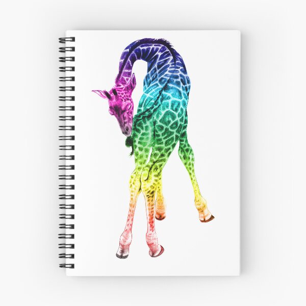 Artikelvorschau, Giraffe beißt sich in den Schwanz - regenbogenfarbene Version 2 entworfen und verkauft von SylvieG18.