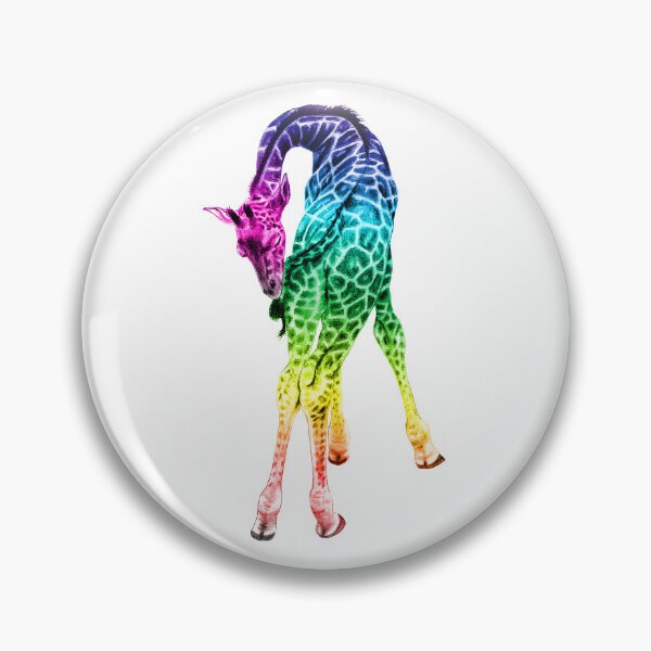 Item preview, Giraffe biting its tail - rainbow colorized version 2 designed and sold by SylvieG18.