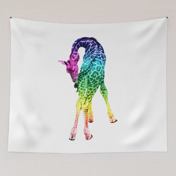 Item preview, Giraffe biting its tail - rainbow colorized version 2 designed and sold by SylvieG18.