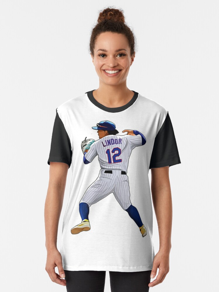 Francisco Lindor 12 In Action Graphic T-Shirt for Sale by