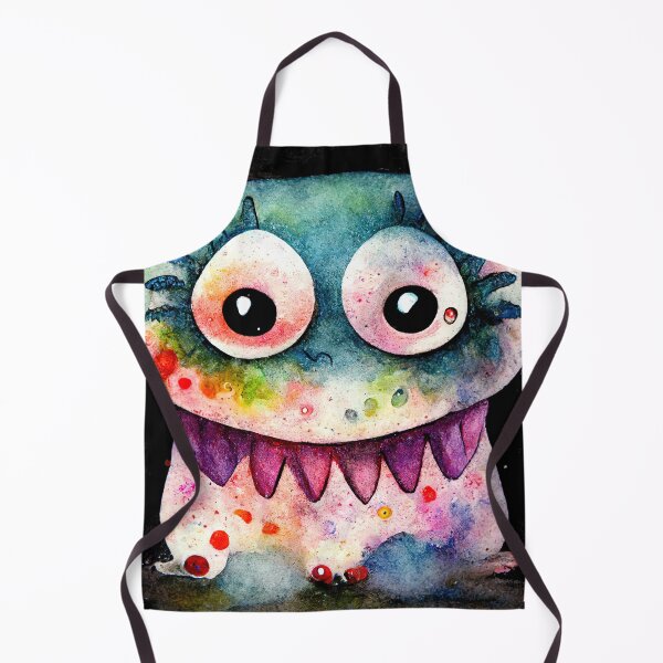 Item preview, Jeff the Monster - Whimsical watercolor cute monster with black background designed and sold by pixelista.