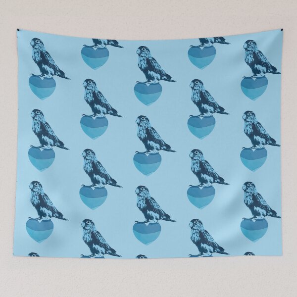 Item preview, Cute blue parrot bird on a heart designed and sold by Captain Chromatic.