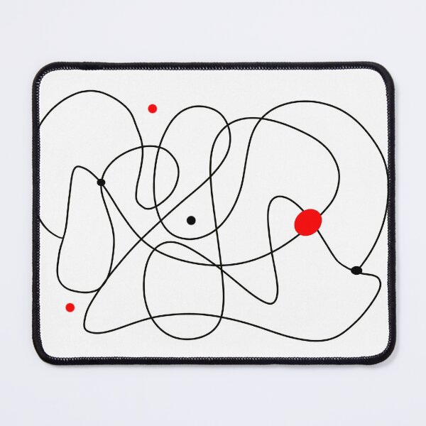 Item preview, Minimalist Line Art Abstract Black White And Red designed and sold by art64.