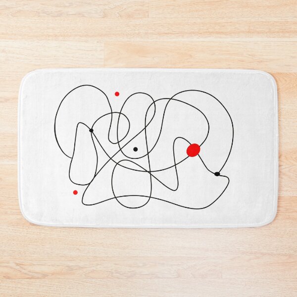 Item preview, Minimalist Line Art Abstract Black White And Red designed and sold by art64.