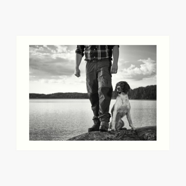 Hunter and puppy Art Print